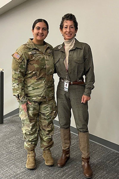 Amira and Gina at a MIlitary Appreciation Day, November 2024