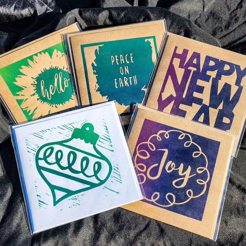 Linocut Greeting Cards